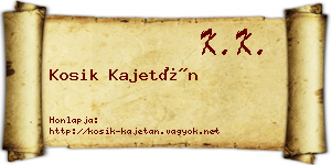 Kosik Kajetán névjegykártya